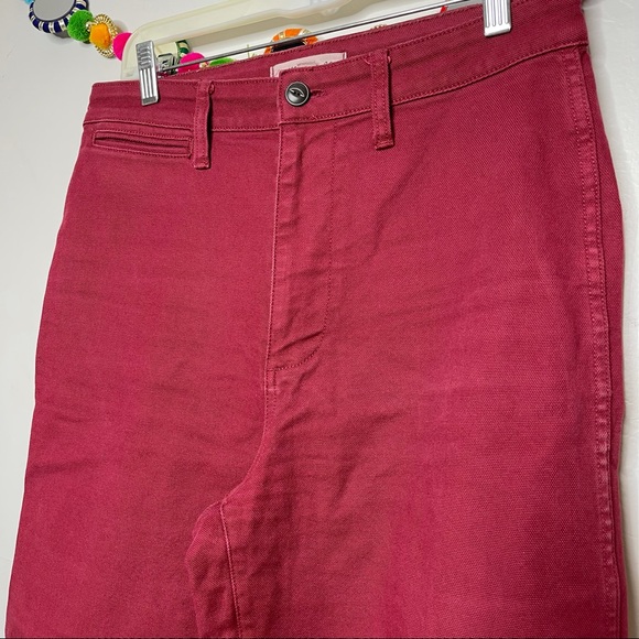 MADEWELL Emmett wide leg cropped red pants - Picture 5 of 9